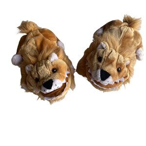 Vtg Lion Plush Slippers Women S/M 5-8 Gurilla Biscuit Foot in Mouth Crazy NOS
